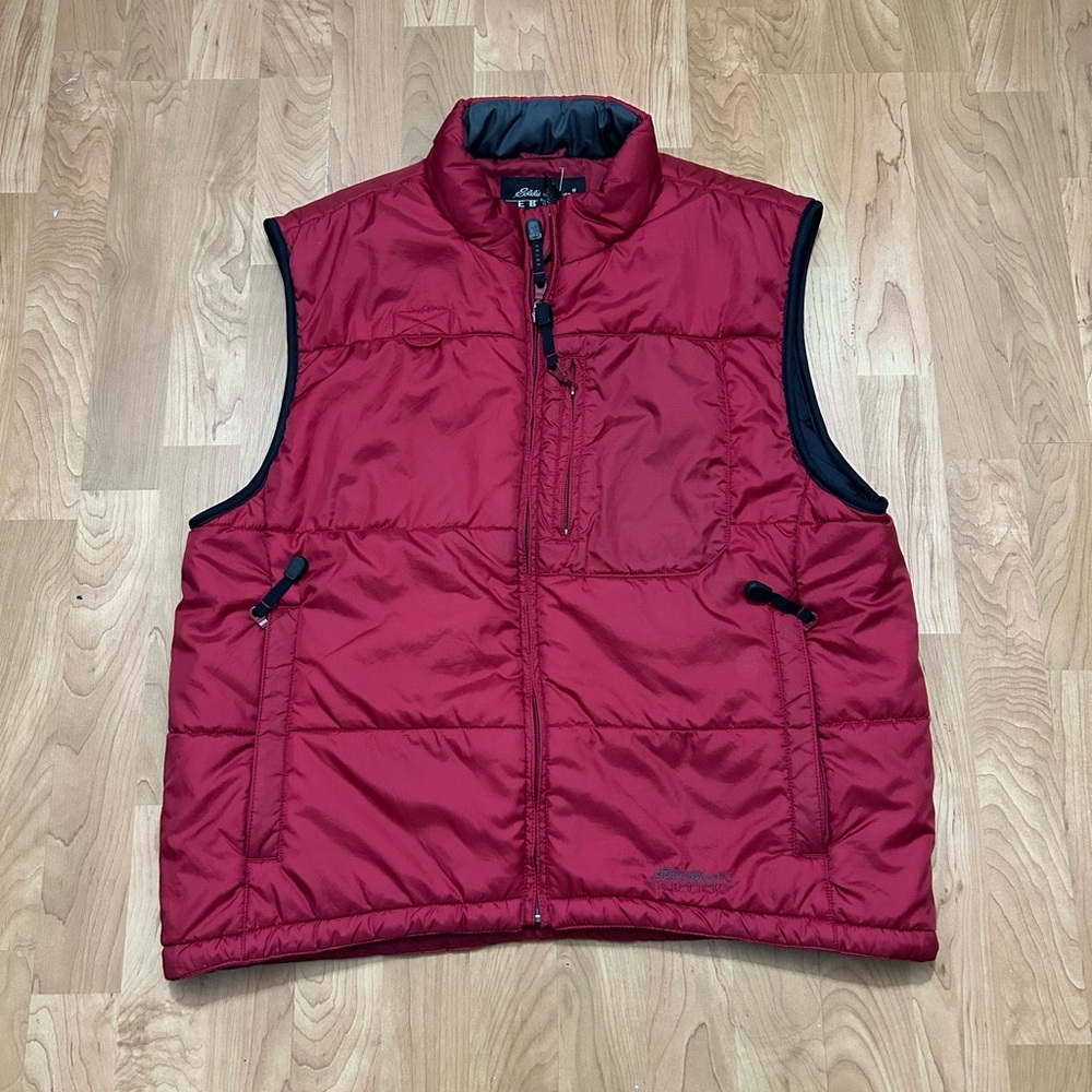 Eddie Bauer Ebtek Puffer Vest L Red Mens Full Zip Lined Outdoors
Pockets